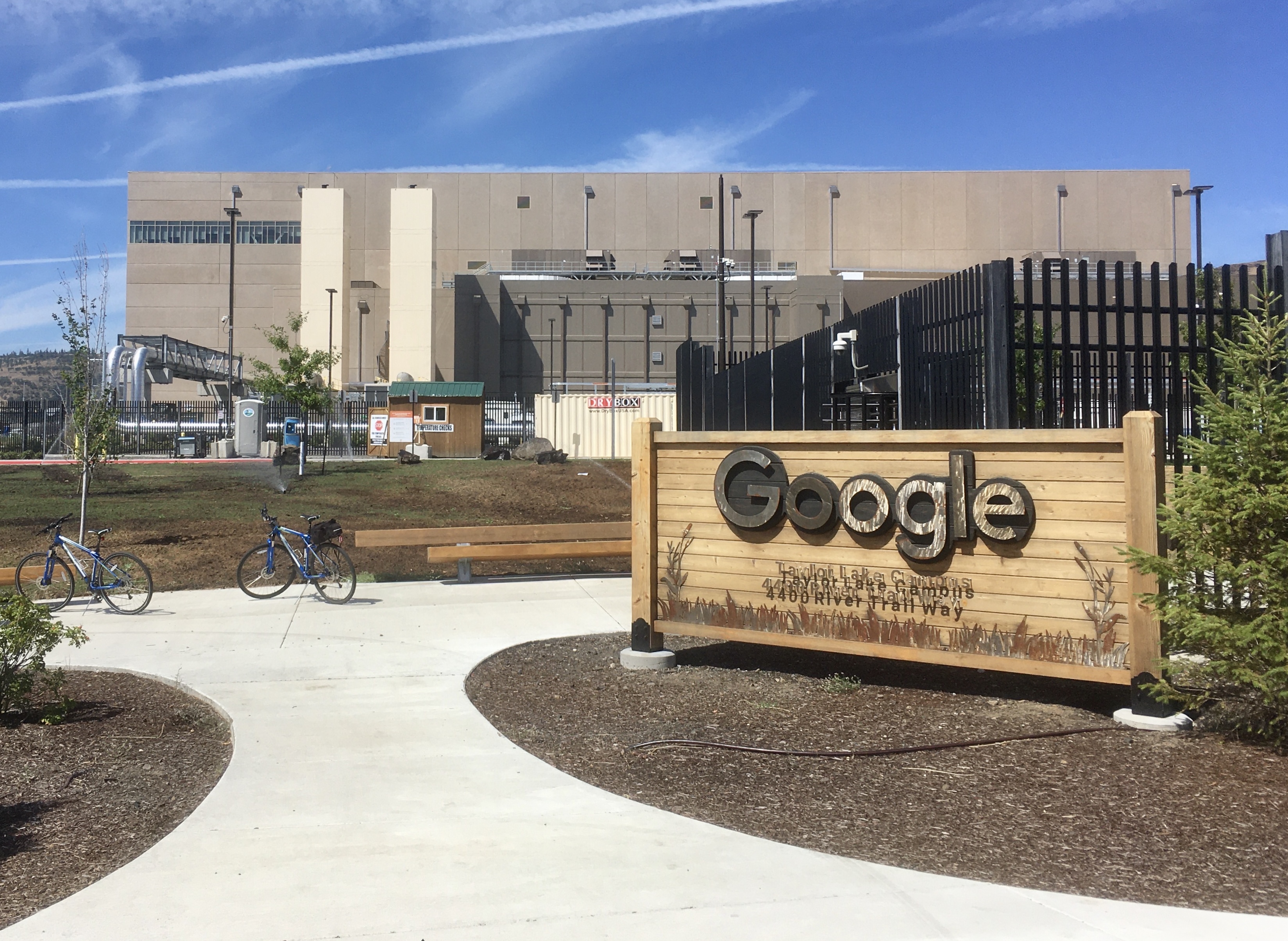 A row of servers inside a Google data center in The Dalles, Oregon