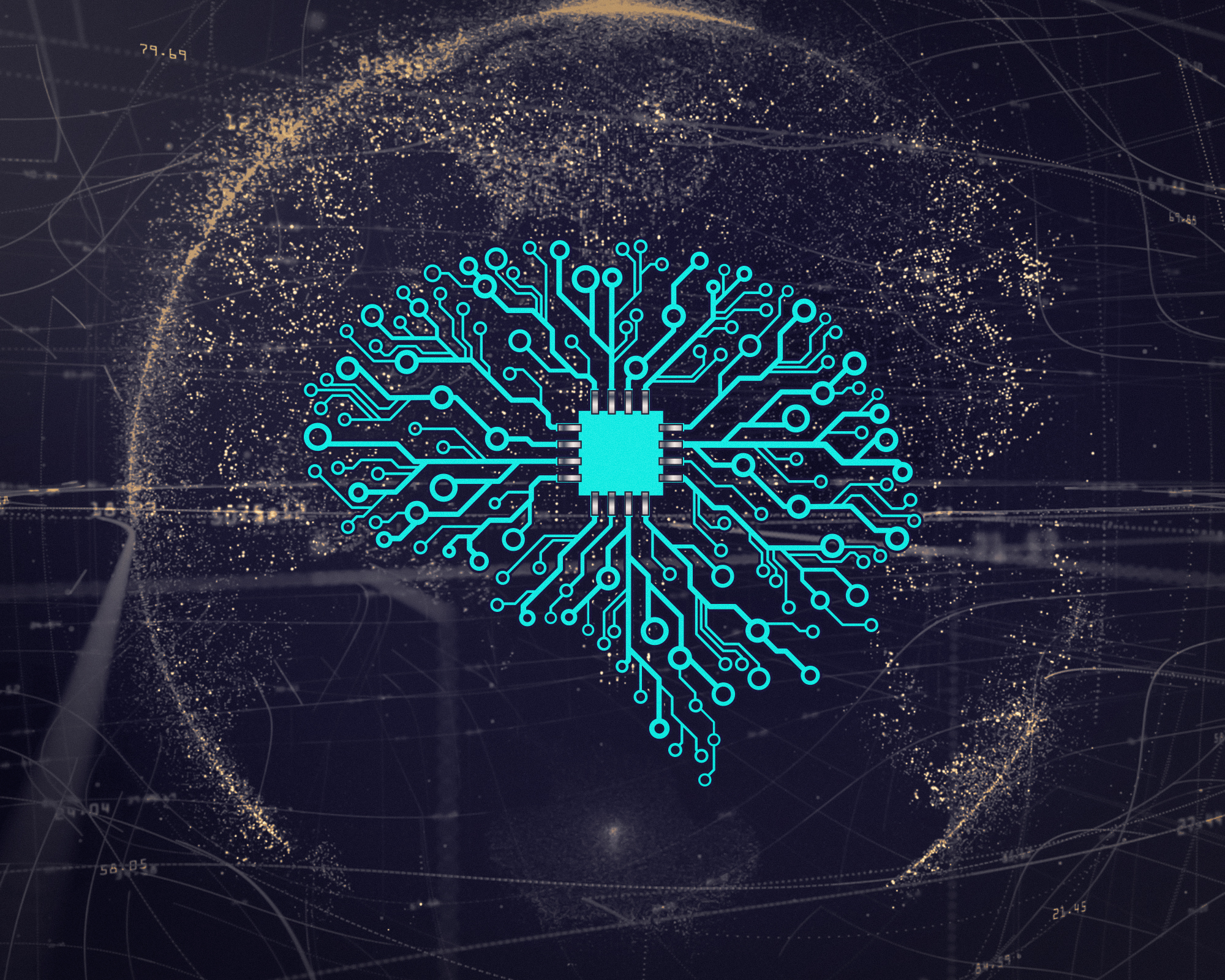 Artificial neural network with a chip, representing the Kimi K3 open-weight model