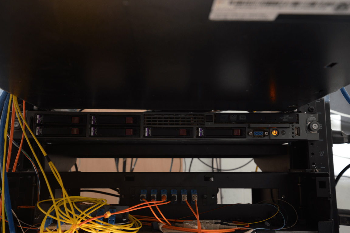 Data center server rack, representing the AI infrastructure at the center of US-China model policy